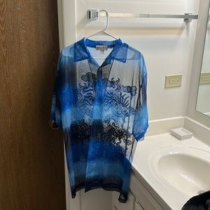 Blue Dragon Tru Athletics See through dress shirt XL
